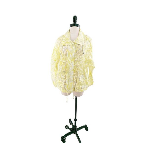 Chico's Women Long Sleeve Double Layer Collared Jacket Top Citron Green Size med - Picture 3 of 14